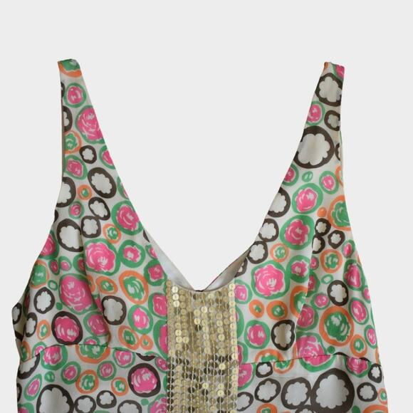 BCBGMAXAZRIA  Women's Silk Floral Dress Size M - Picture 4 of 7